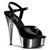 Pleaser - DELIGHT609 Sandale à bride à la cheville - Noir/Couleur argent Product image